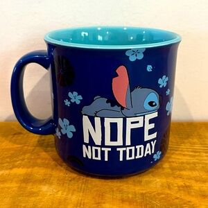 Disney lilo and stitch “nope,‎ not today” coffee cup mug EUC